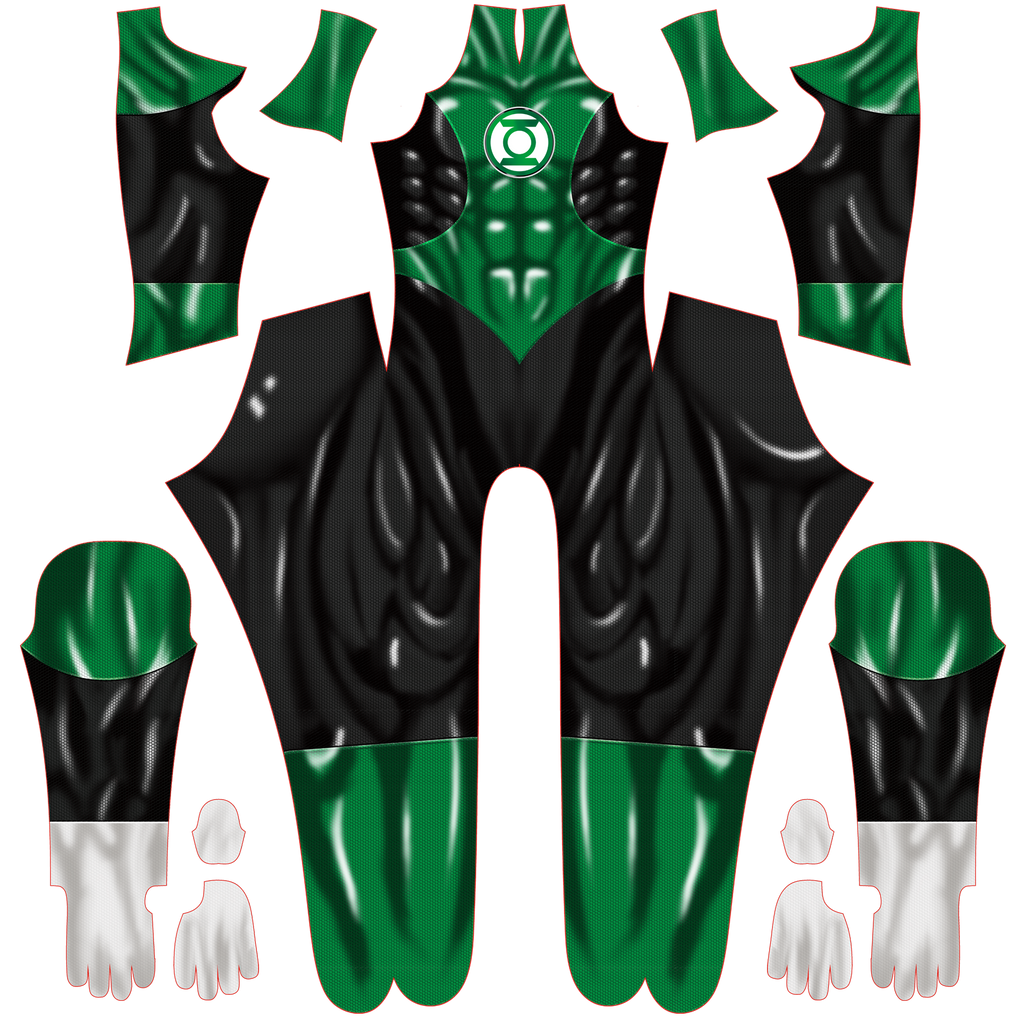 Green Lantern Galactic Emerald Skin Tight Bodysuit Male Variant