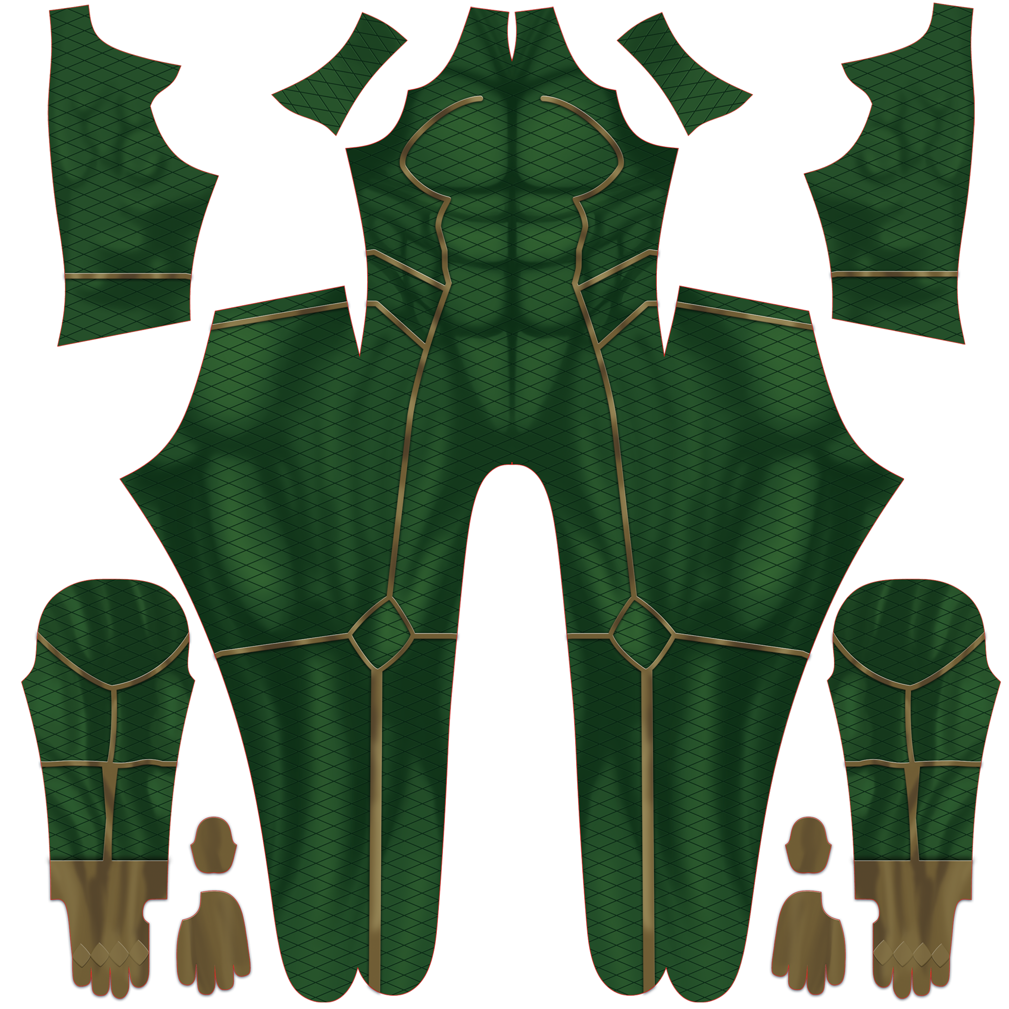 Mysterio Metallic Green Illusionist Attire Gold Trimmed Men Apparel