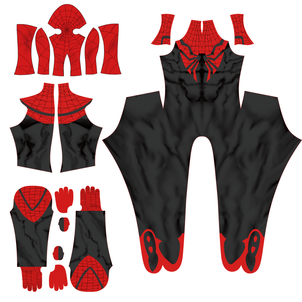 Superior Spider-man Black Red Spandex Wear Large Emblem Men Costume