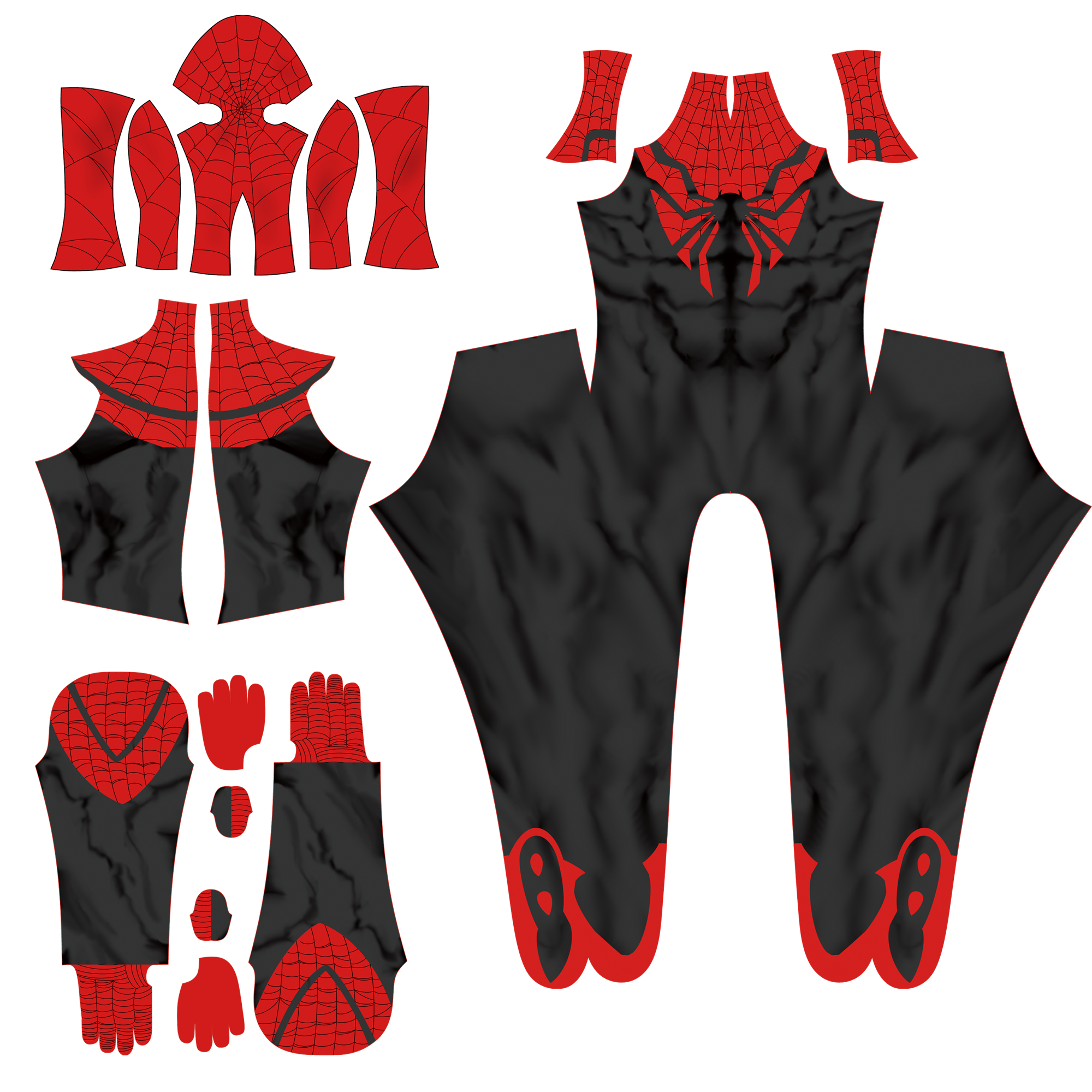 Superior Spider-man Black Red Spandex Wear Large Emblem Men Costume
