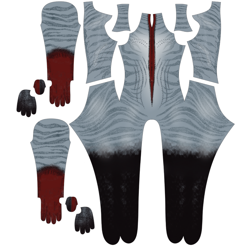 Tailoring bespoke female avatar fire bodysuits for custom character commissions