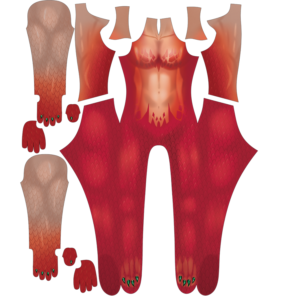 Female Cosplay Commission: Red Dragon Motif Bodysuit