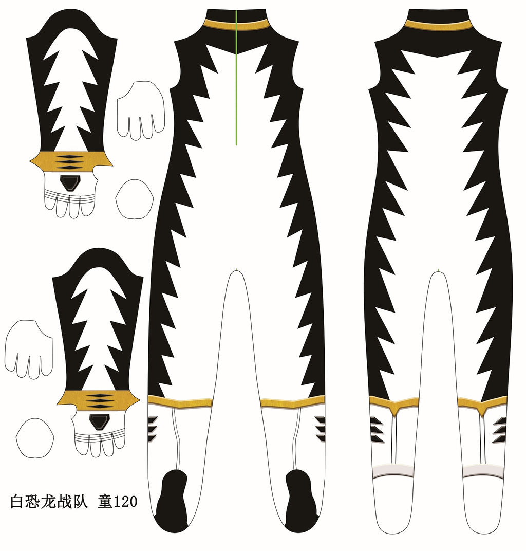 Cosplay Jumpsuit Personalized For Custom White Dino Thunder Men Kids