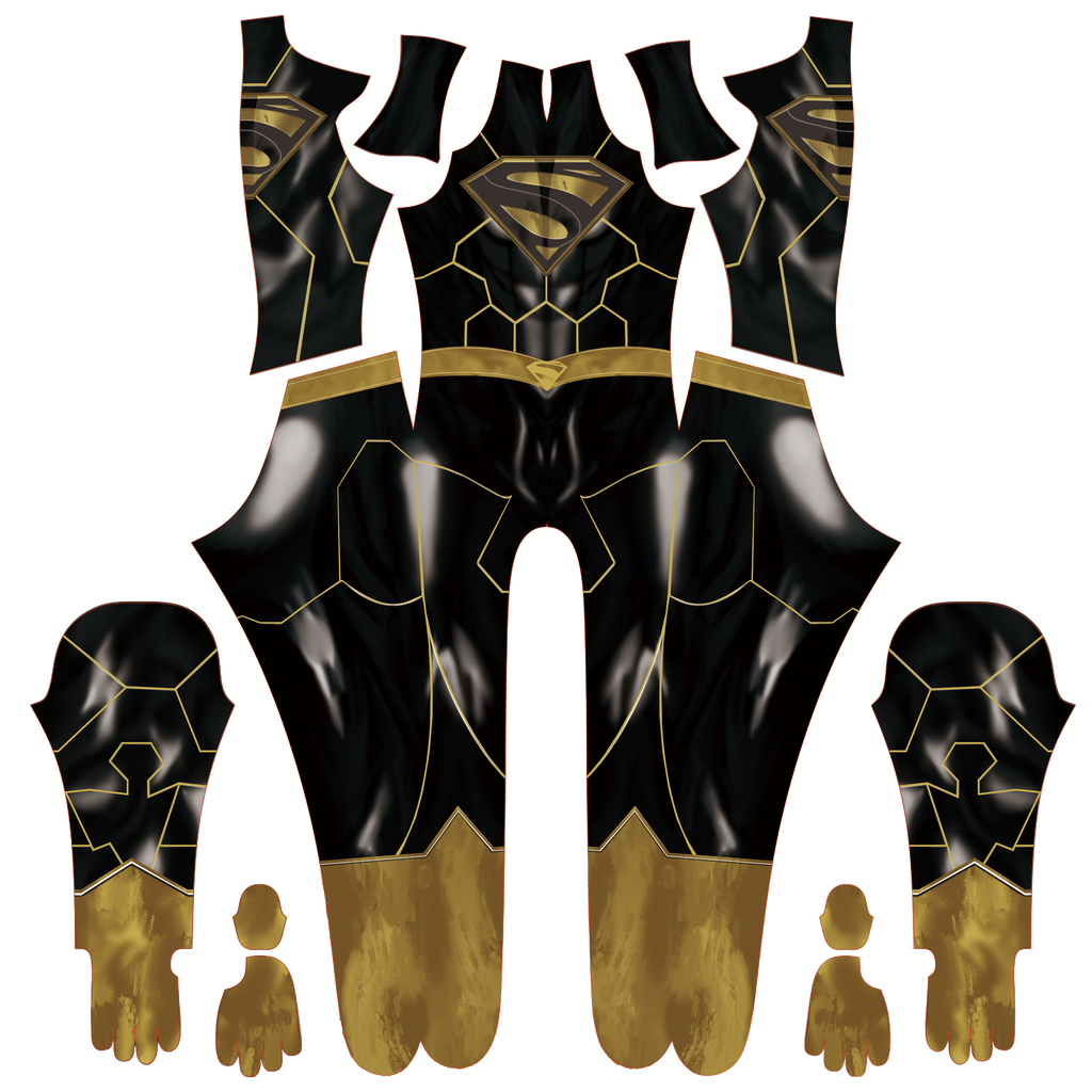 Black and Gold Shield Printed Custom-Sized One Piece Suit for Men