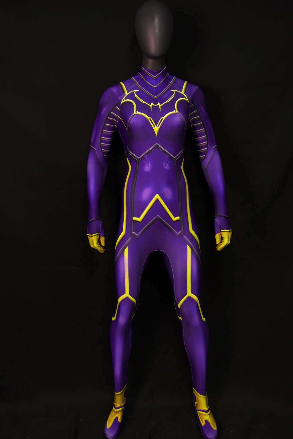 Cosplay Custom Tailored Women Batgirl Purple Yellow Suit