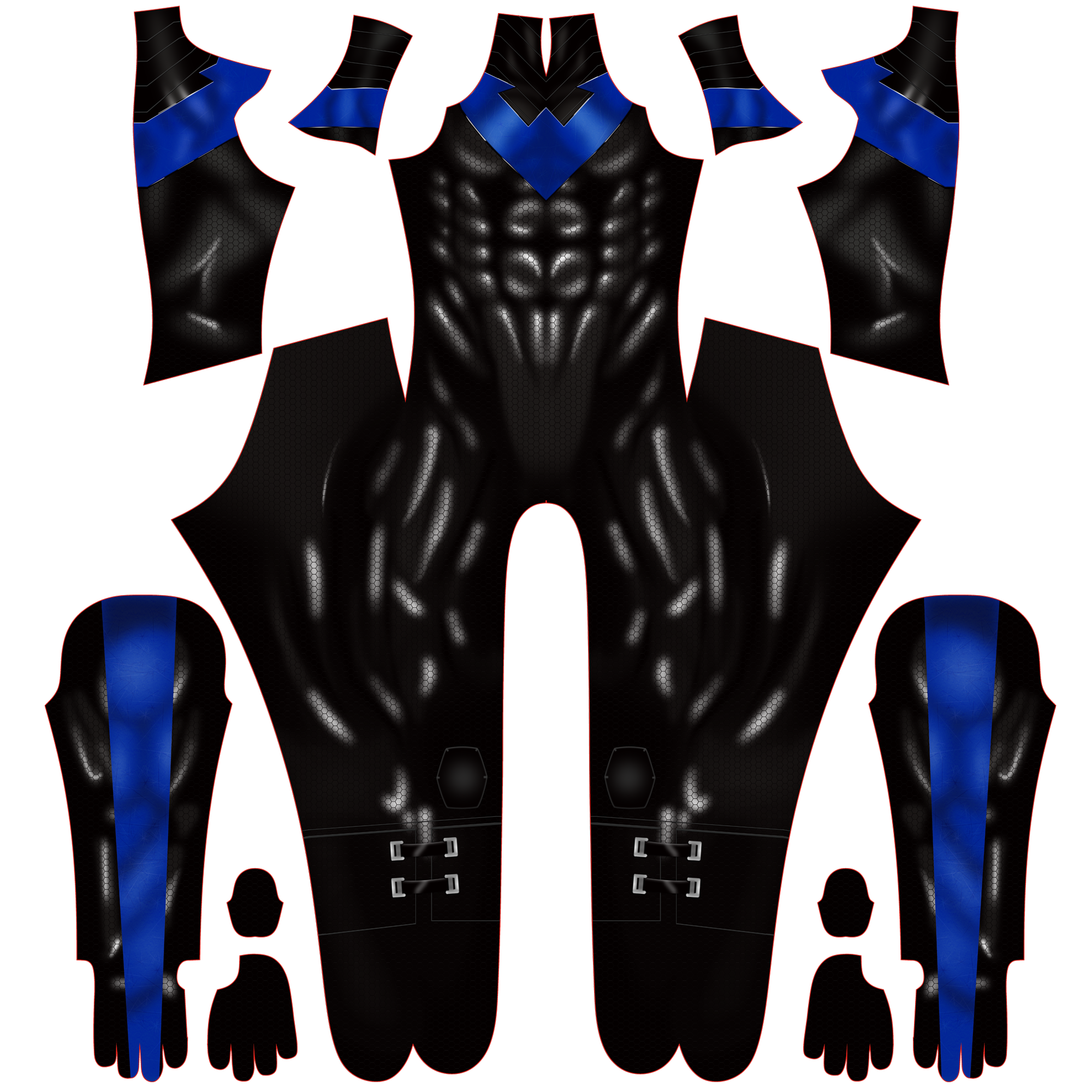 Nightwing Blue Custom-Sized Combat Suit for Men