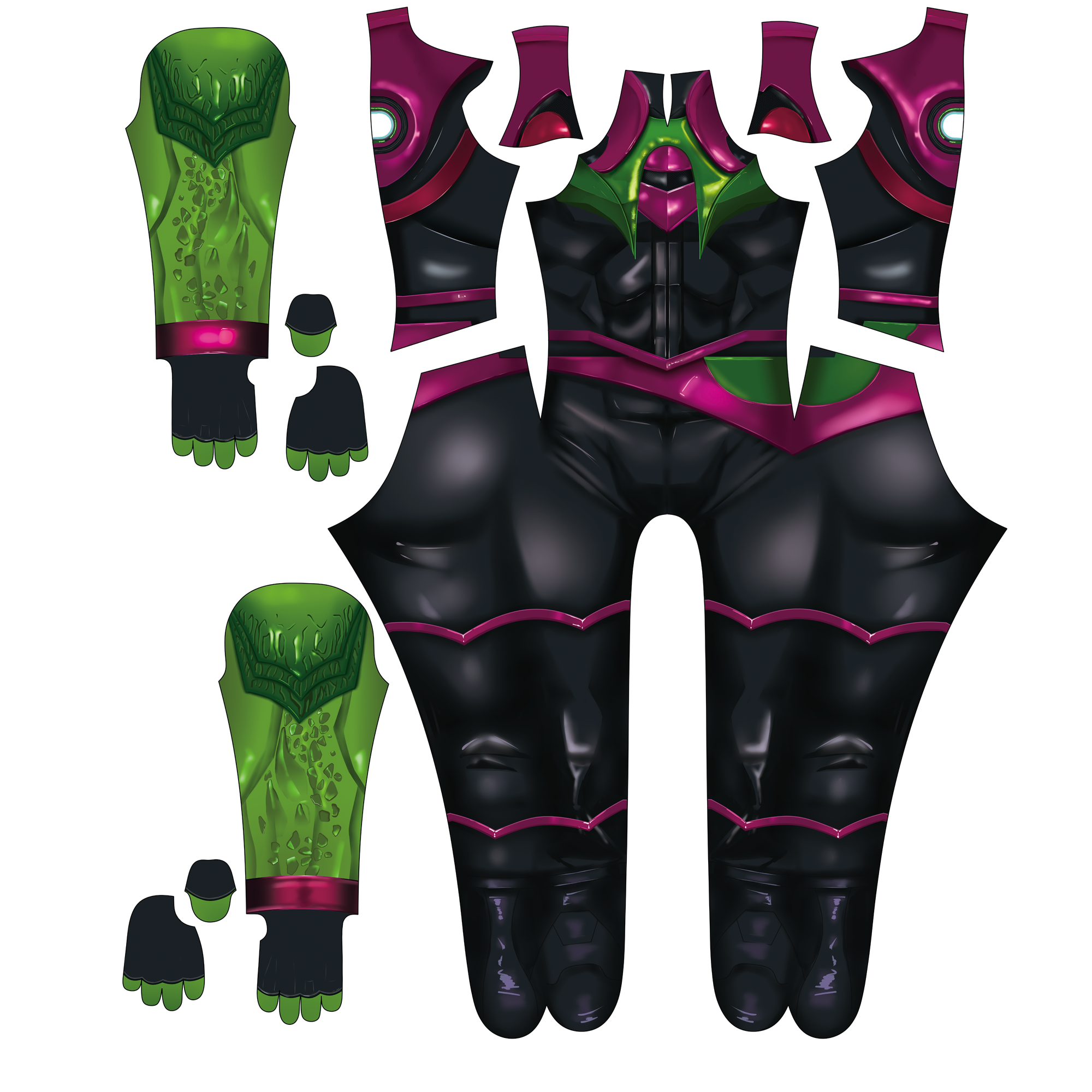 Custom Cosplay Bodysuit for Hulkling Men - Personalized Green Black Outfit