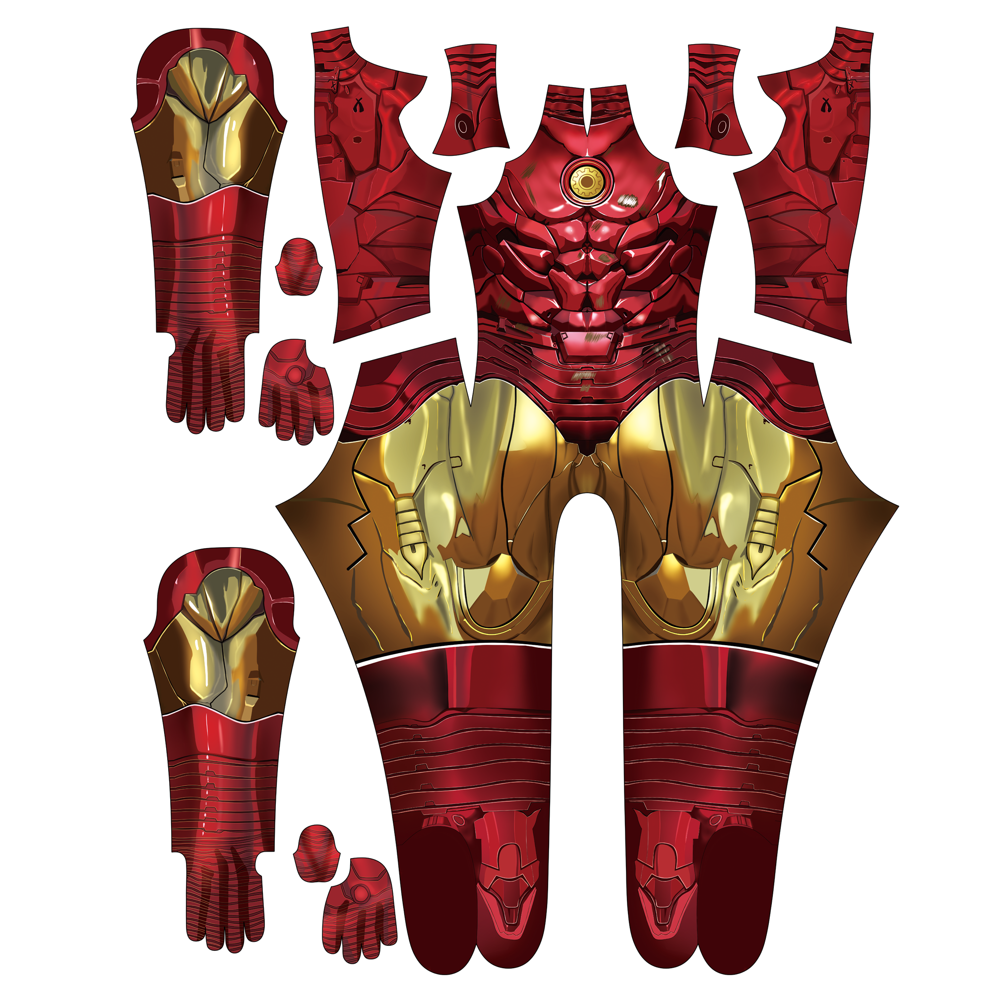 Ironman Classic Suit Red Gold Mechanical Armor Men Jumpsuit