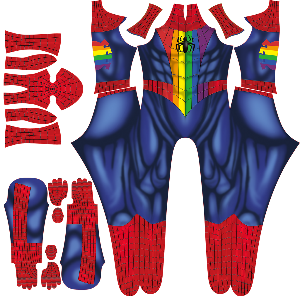 Spandex Rainbow Predator Spider-Man Men Pride Costume Cosplay Suit
