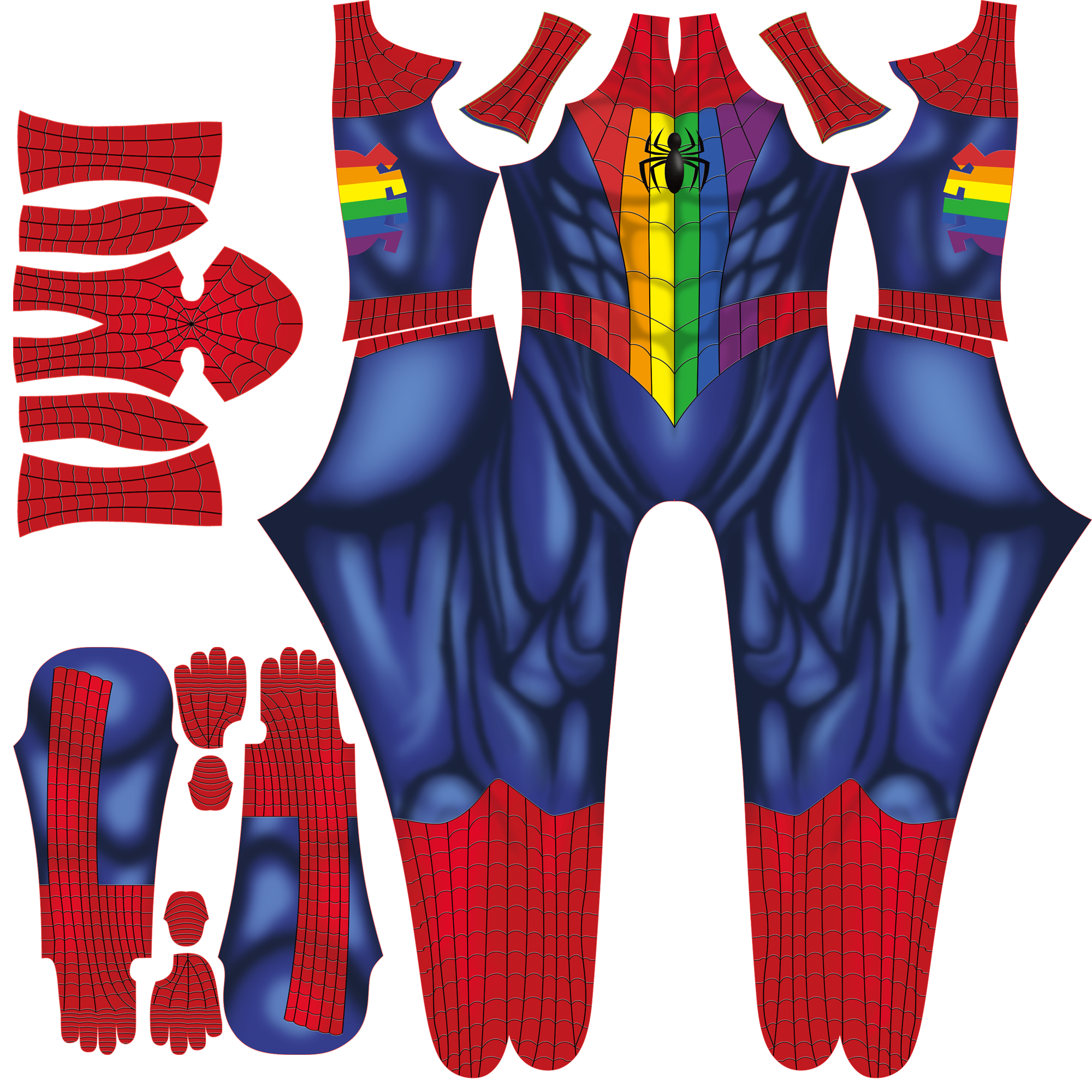 Spandex Rainbow Predator Spider-Man Men Pride Costume Cosplay Suit