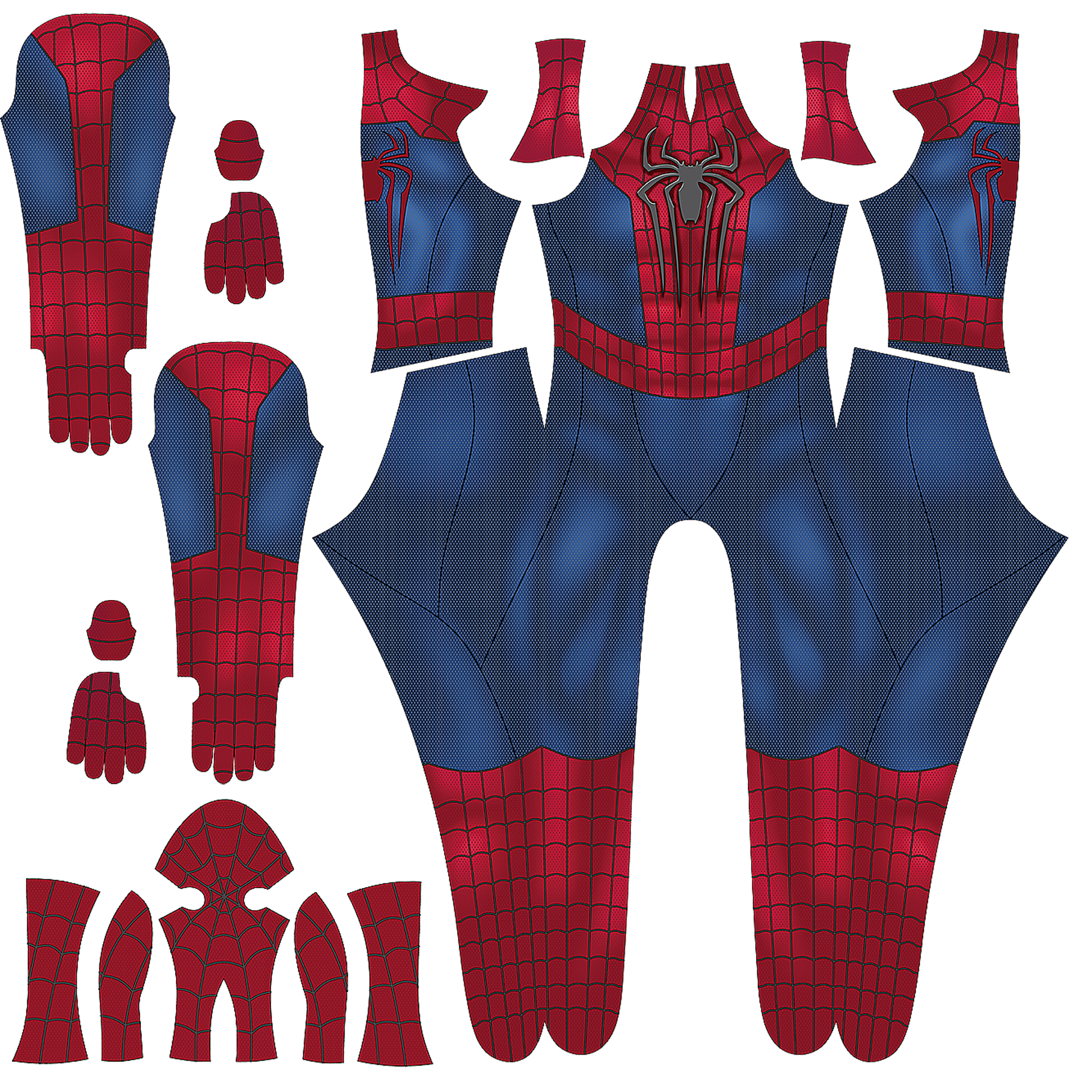 Custom Cosplay Commission Bodysuit for Amazing Arachnid Men - Red Blue Suit