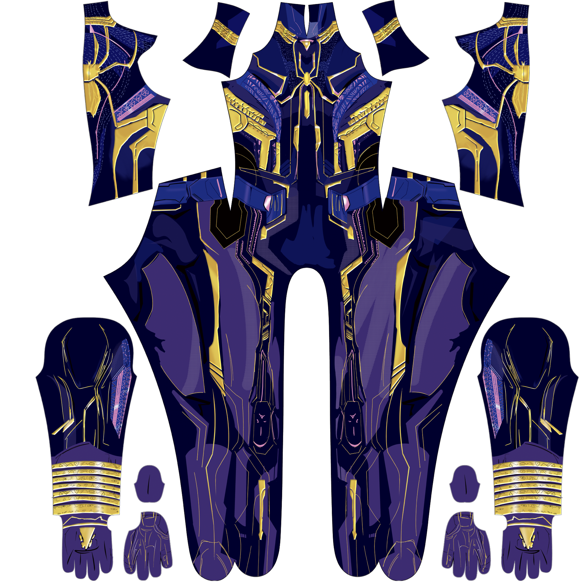 Female spider-man 2 agimat suit purple gold bodysuit personalized commission