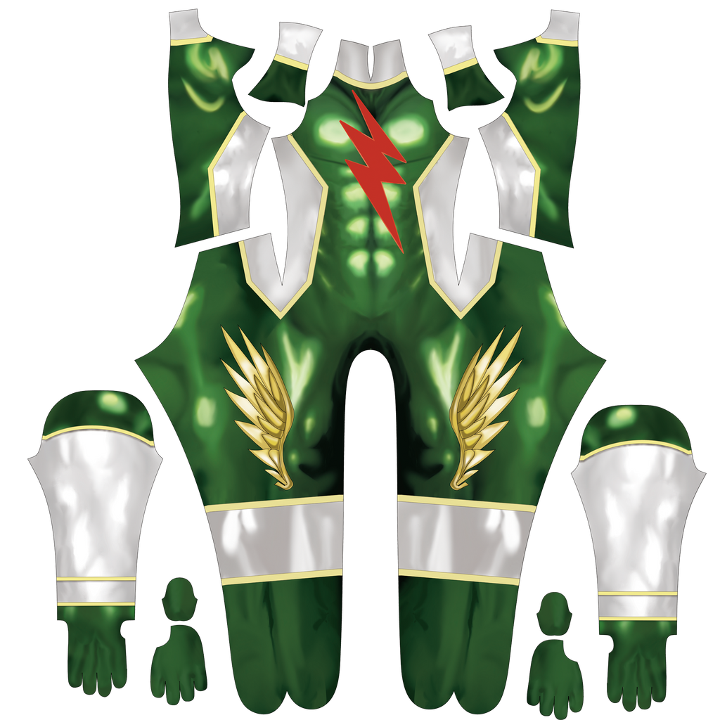 Male tokusatsu green jumpsuit personalized custom commission
