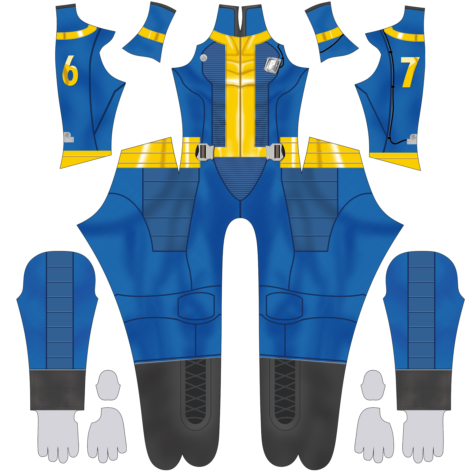 Men fallout 76 vault suit blue yellow jumpsuit custom personalized