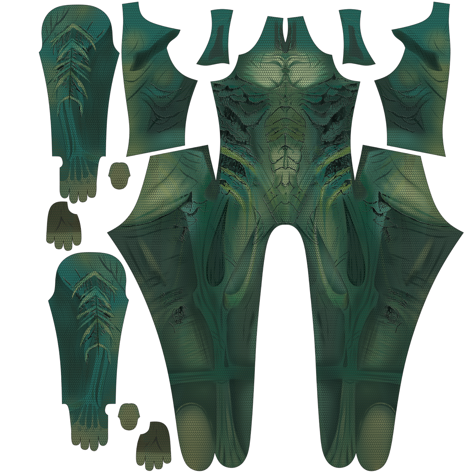 Fishman pattern male bodysuit in custom size based on your measurements