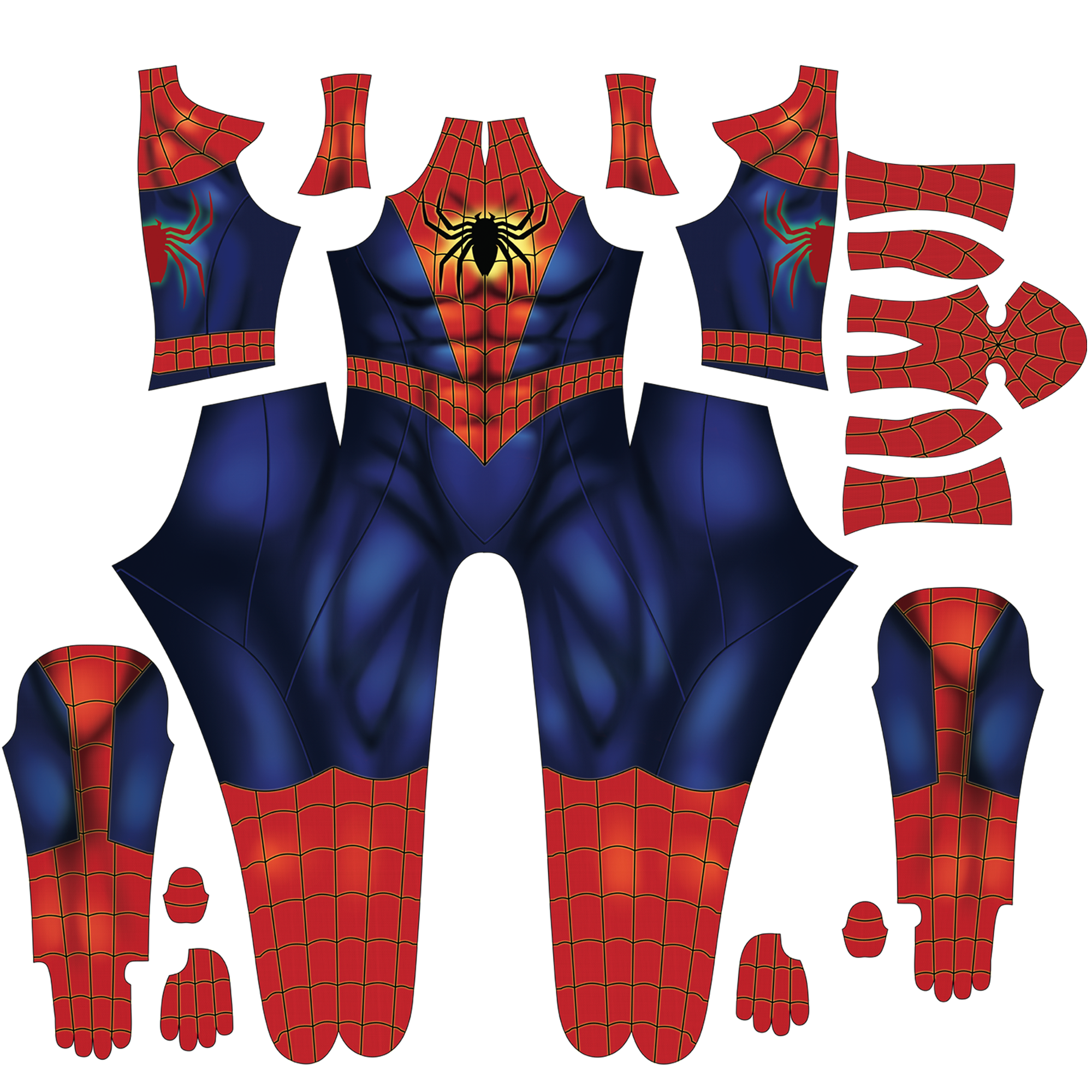 Custom Personalized Cosplay Bodysuit of Radoactive Spiderman Men