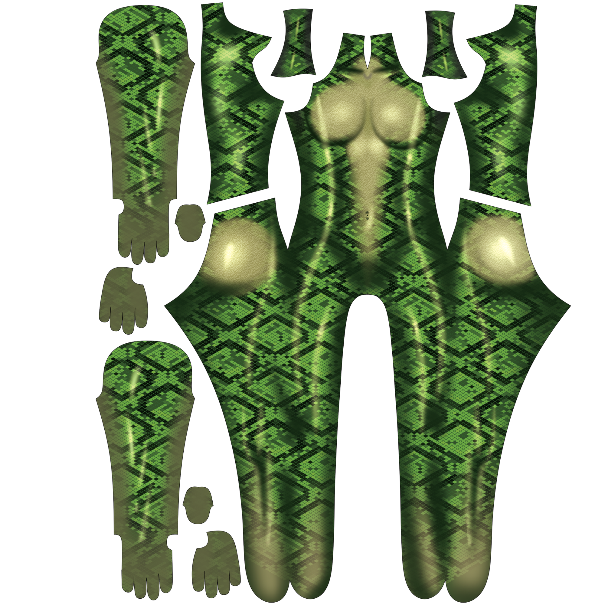 Vibrant Green Snake Cosplay Bodysuit - Female Zentai Suit Commission