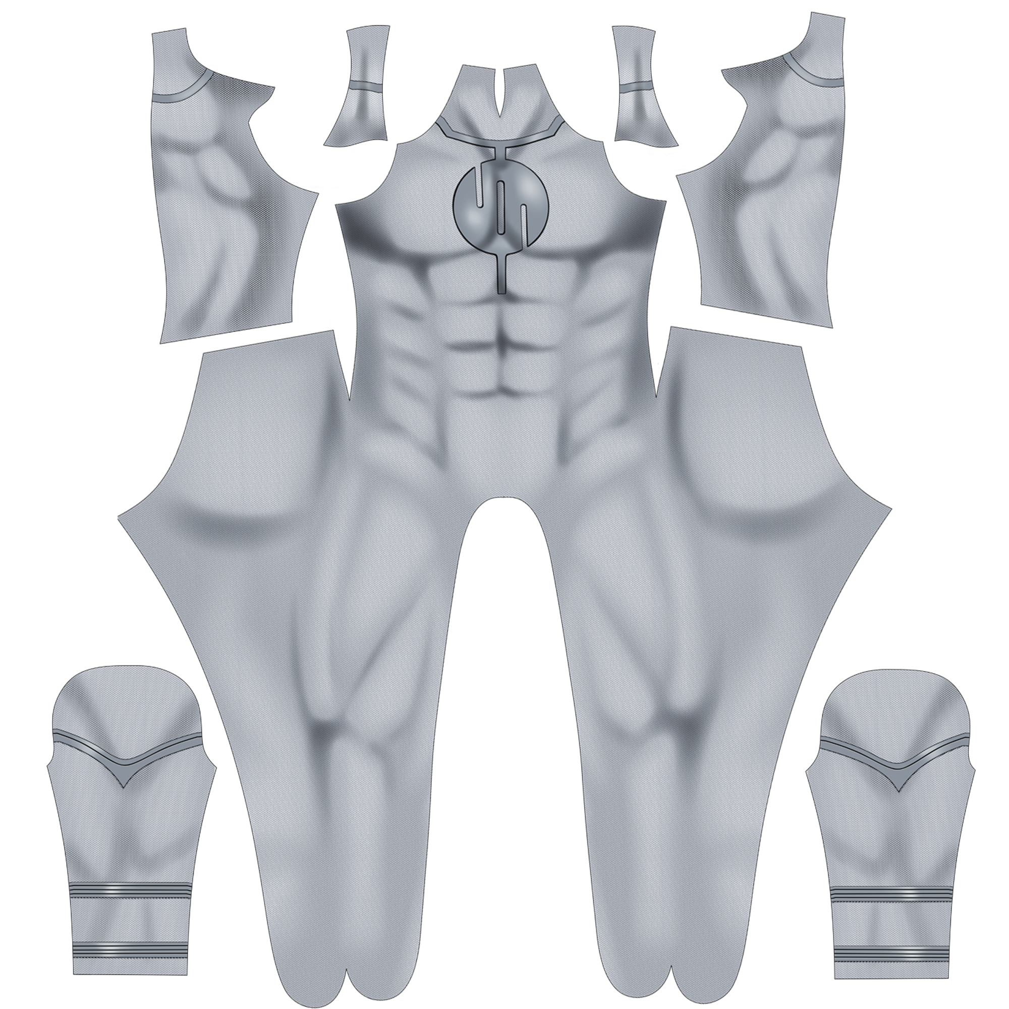 Custom Cosplay Commission Bodysuit for Viltrumite Men - White Gray Outfit