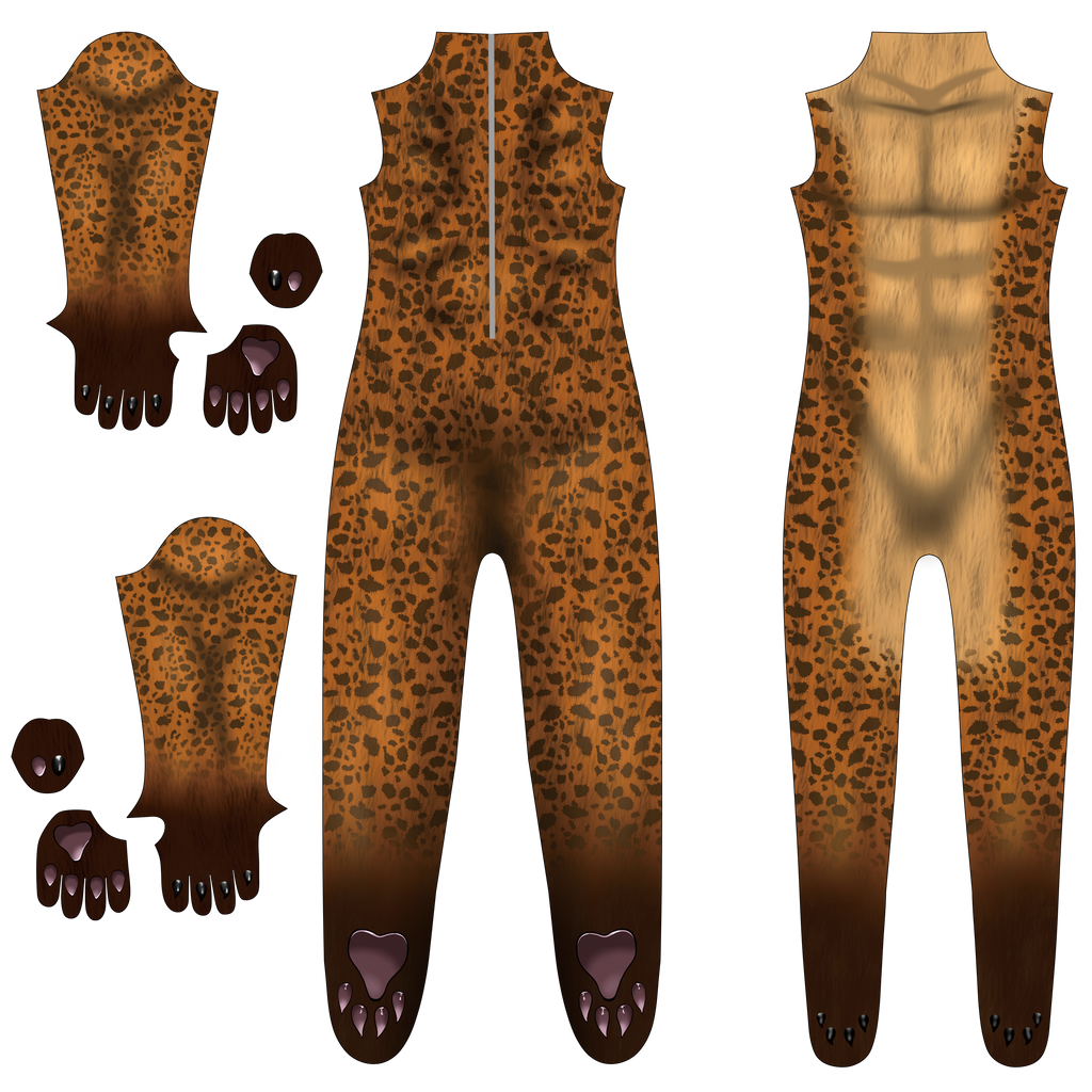 Custom Cosplay Bodysuit for Hyena Men & Kids - Personalized Brown Spotted Suit
