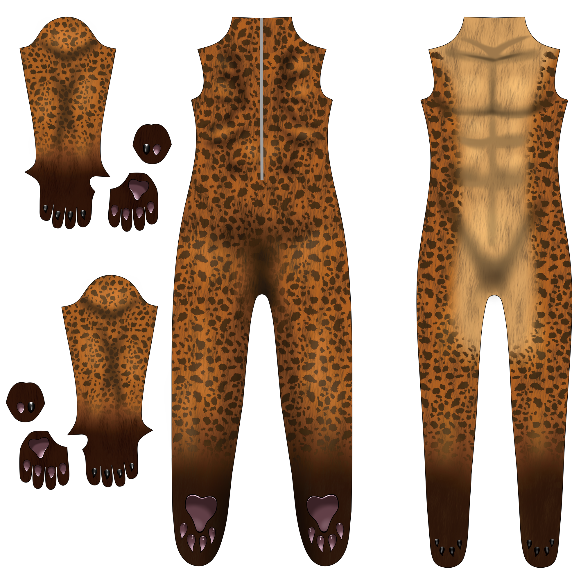 Custom Cosplay Bodysuit for Hyena Men & Kids - Personalized Brown Spotted Suit