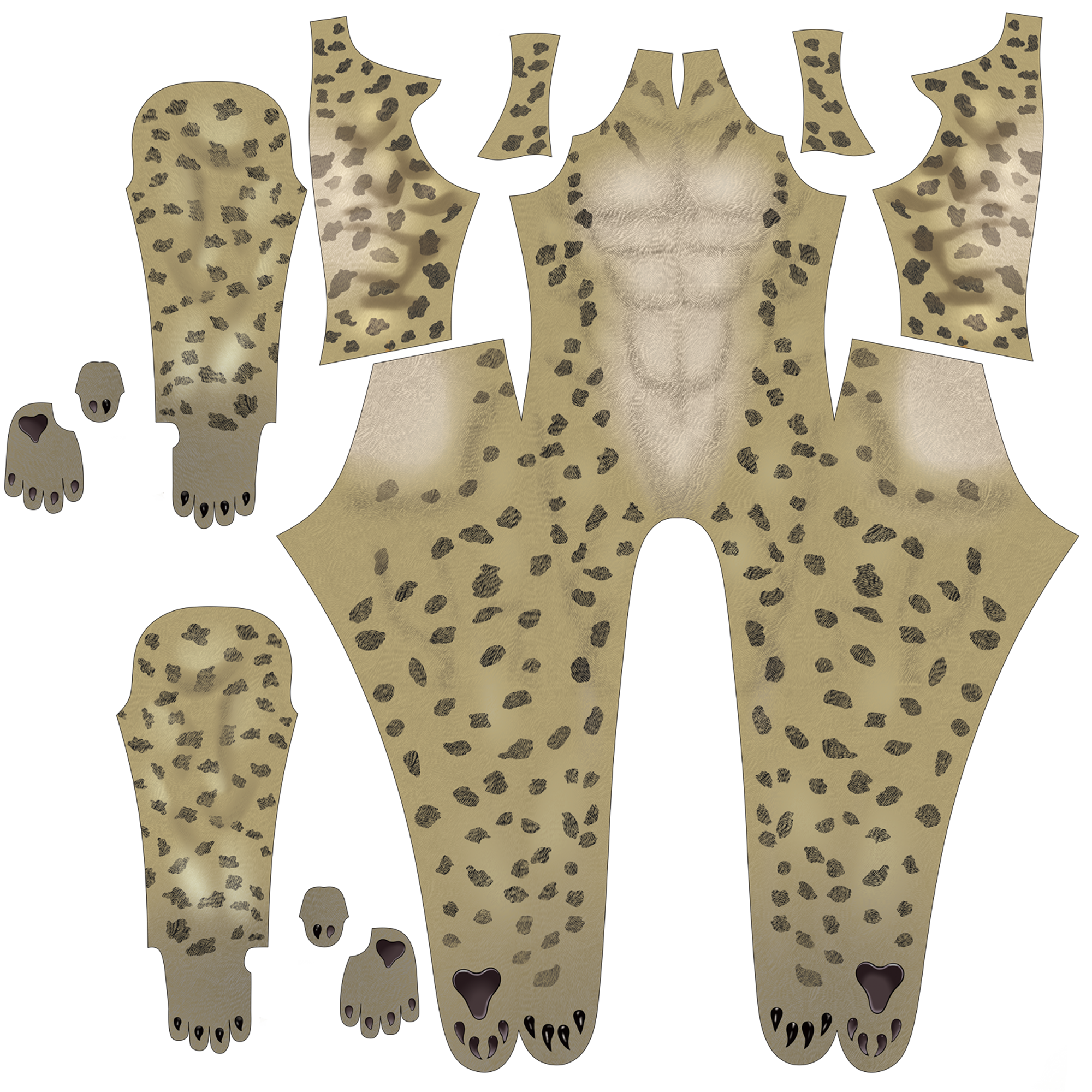 Realistic Cheetah Spots Bodysuit Male Animal Costume Spandex Jumpsuit