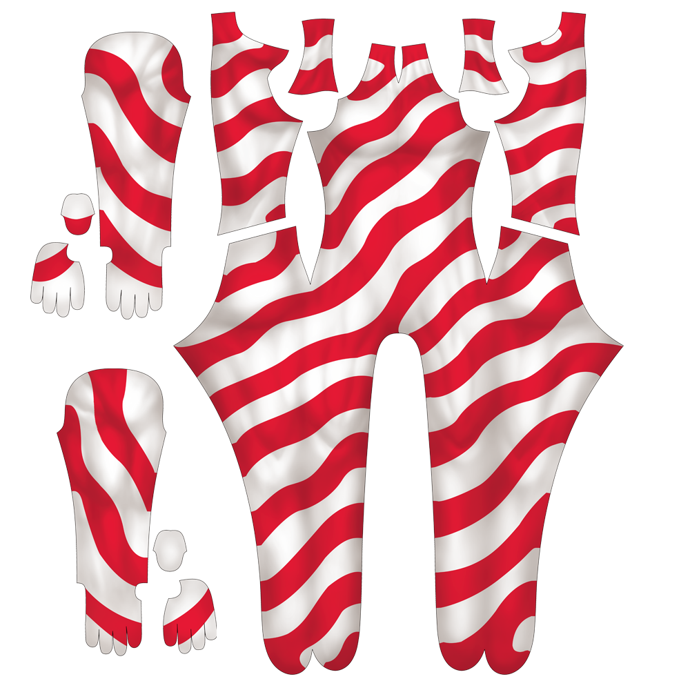 Custom Commission Cosplay Jumpsuit Candy Cane Red White Striped Women