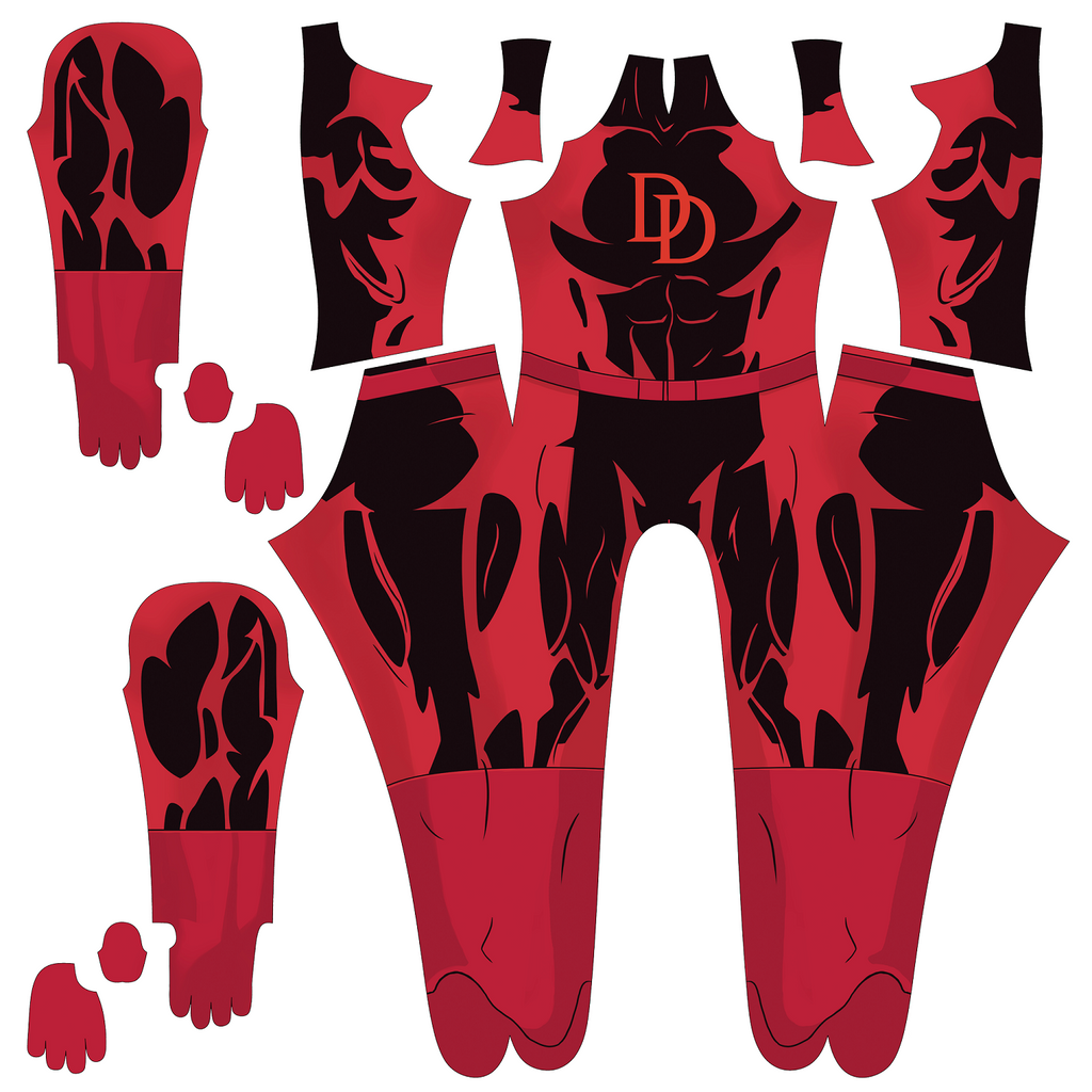 Custom Cosplay Bodysuit for DD 97 Men - Personalized Red & Black Outfit