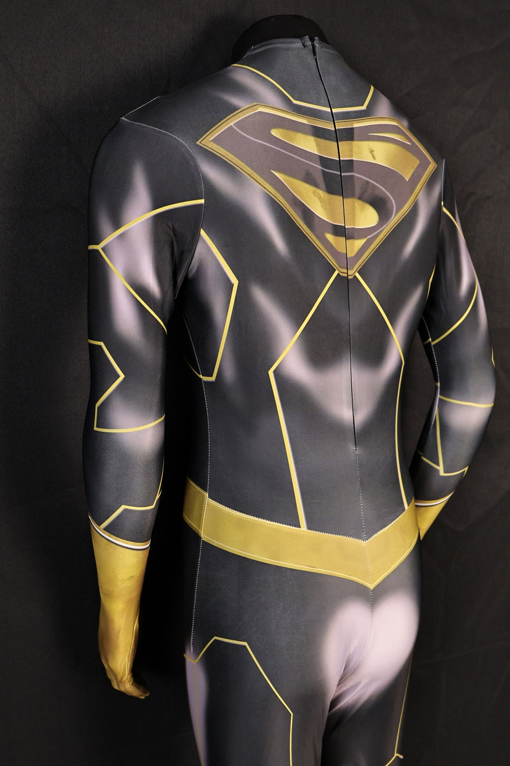 Black and Gold Shield Printed Custom-Sized One Piece Suit for Men