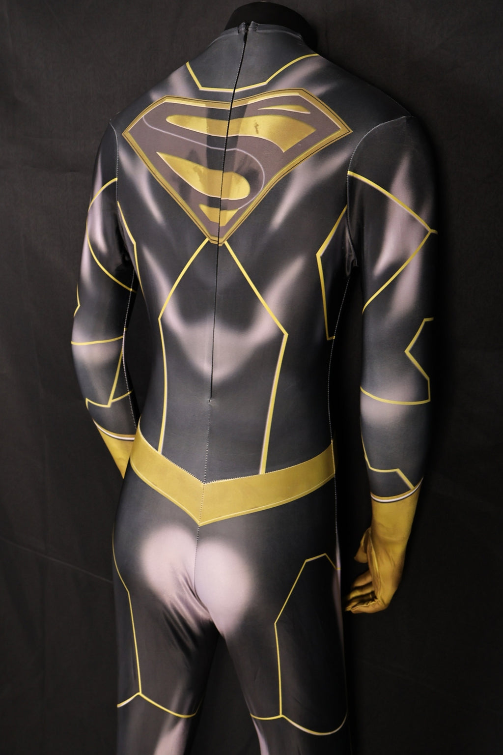 Black and Gold Shield Printed Custom-Sized One Piece Suit for Men