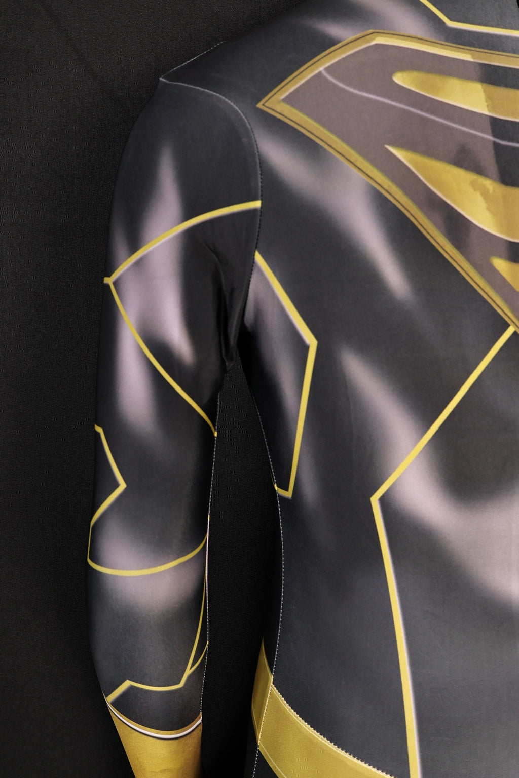 Black and Gold Shield Printed Custom-Sized One Piece Suit for Men