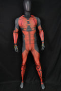 Red Mercenary Bodysuit Invisible Zipper Armor for Male Antihero Cosplay