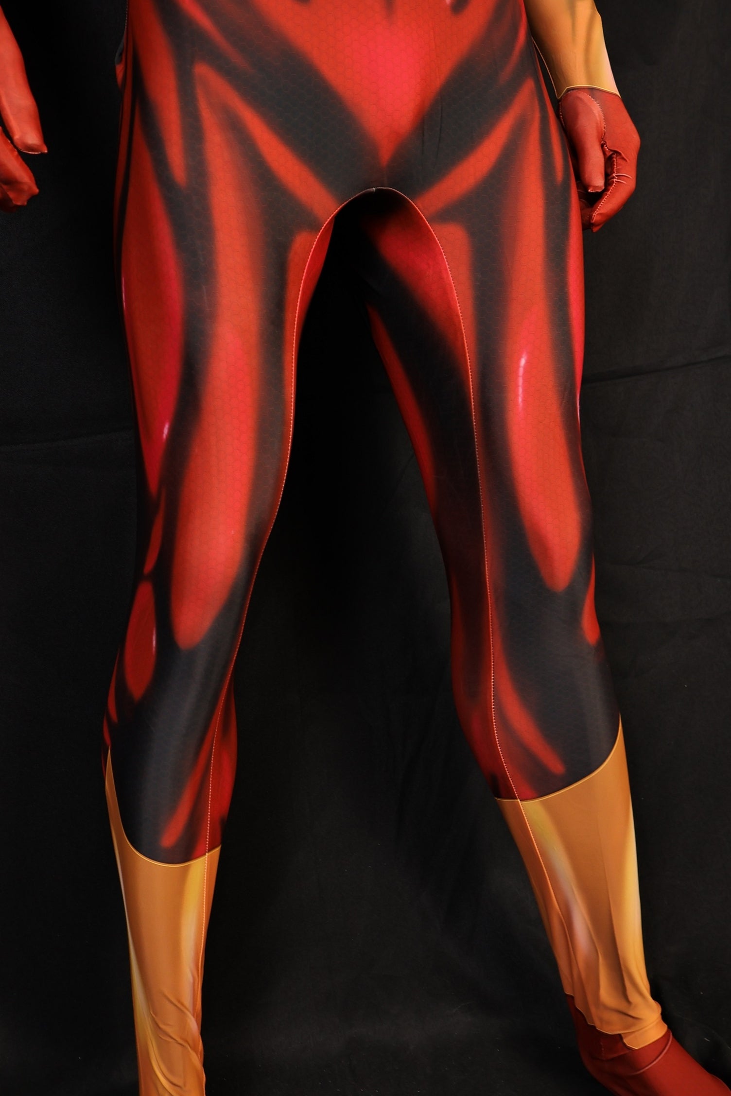 Iron Spider Dark Red Spandex Bodysuit Giant Gold Spider Men Cosplay Uniform