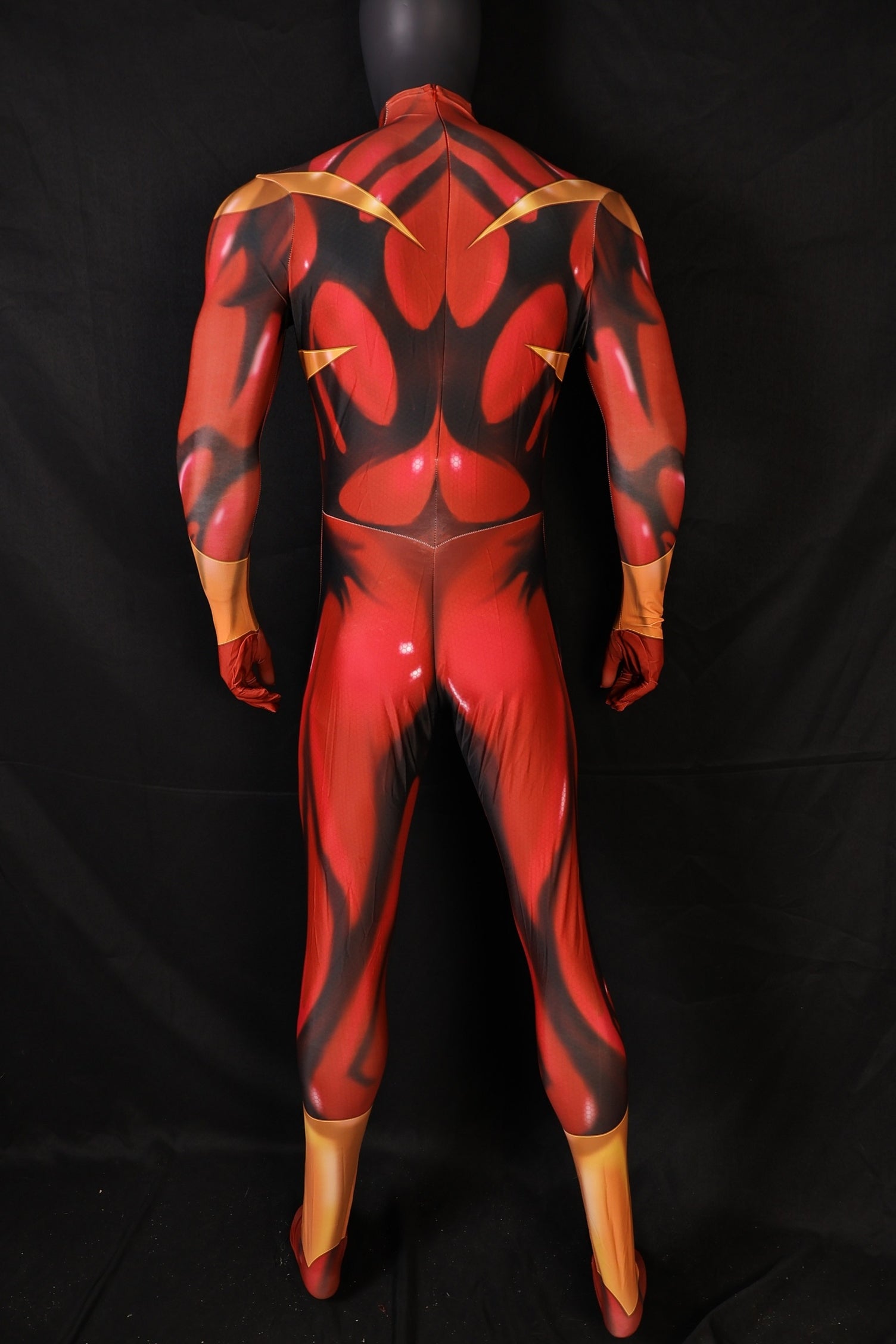 Iron Spider Dark Red Spandex Bodysuit Giant Gold Spider Men Cosplay Uniform