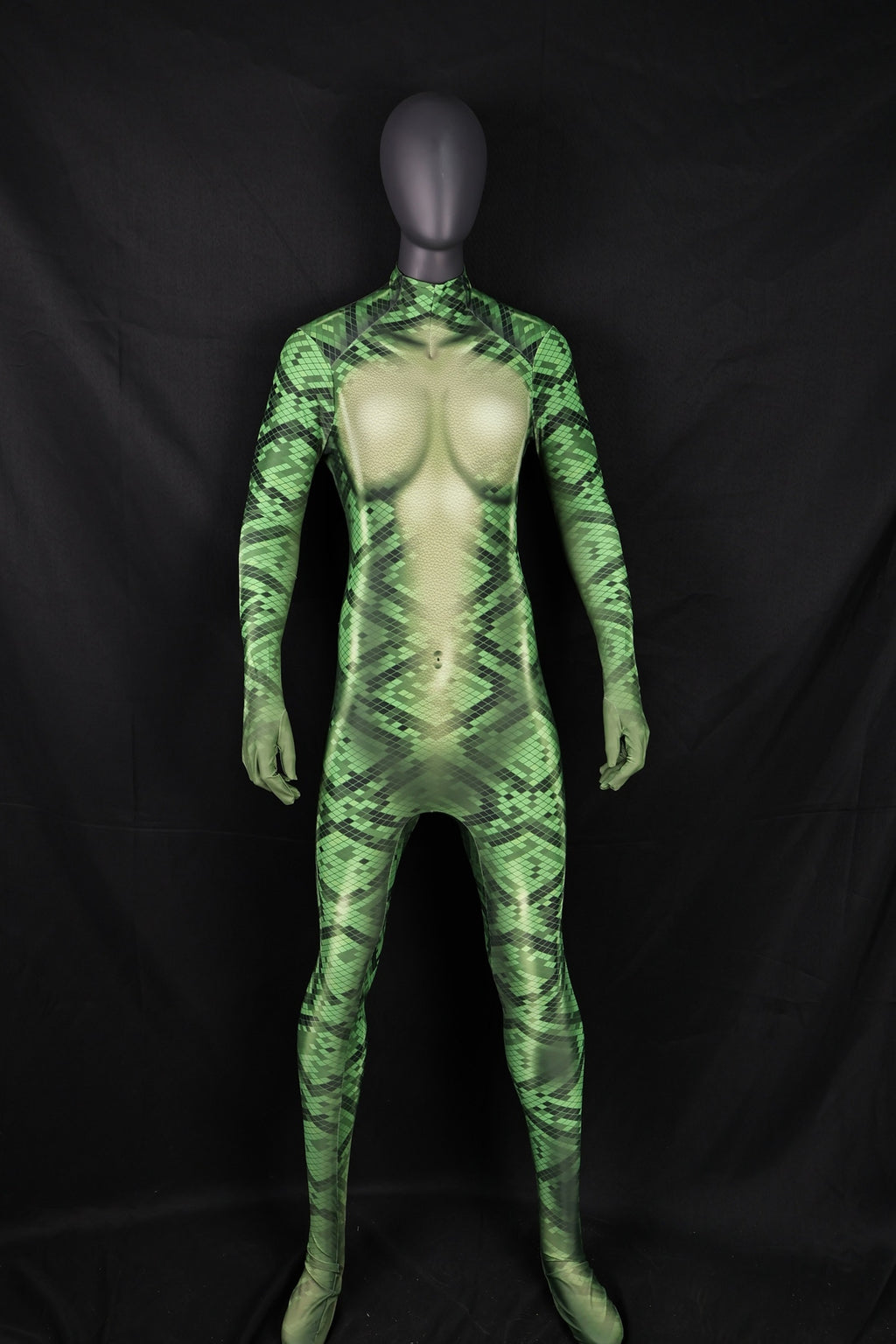 Vibrant Green Snake Cosplay Bodysuit - Female Zentai Suit Commission