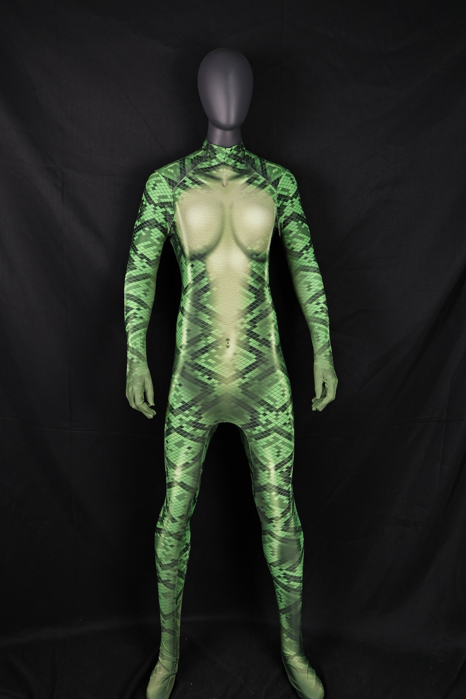 Vibrant Green Snake Cosplay Bodysuit - Female Zentai Suit Commission