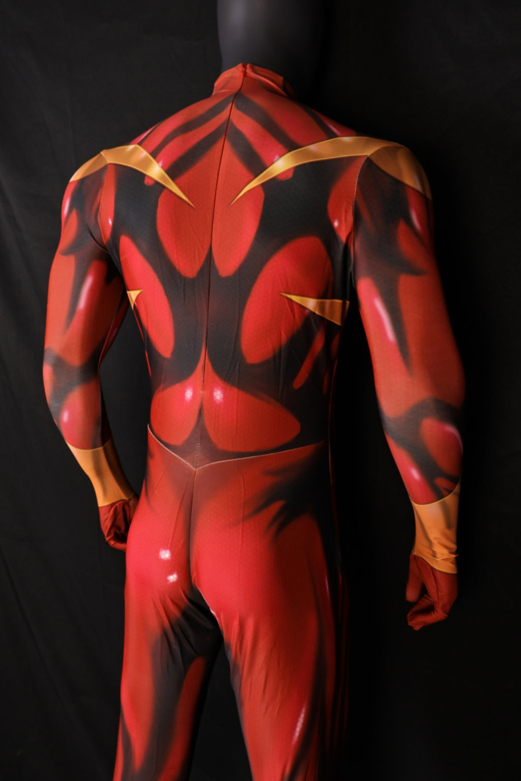 Iron Spider Dark Red Spandex Bodysuit Giant Gold Spider Men Cosplay Uniform