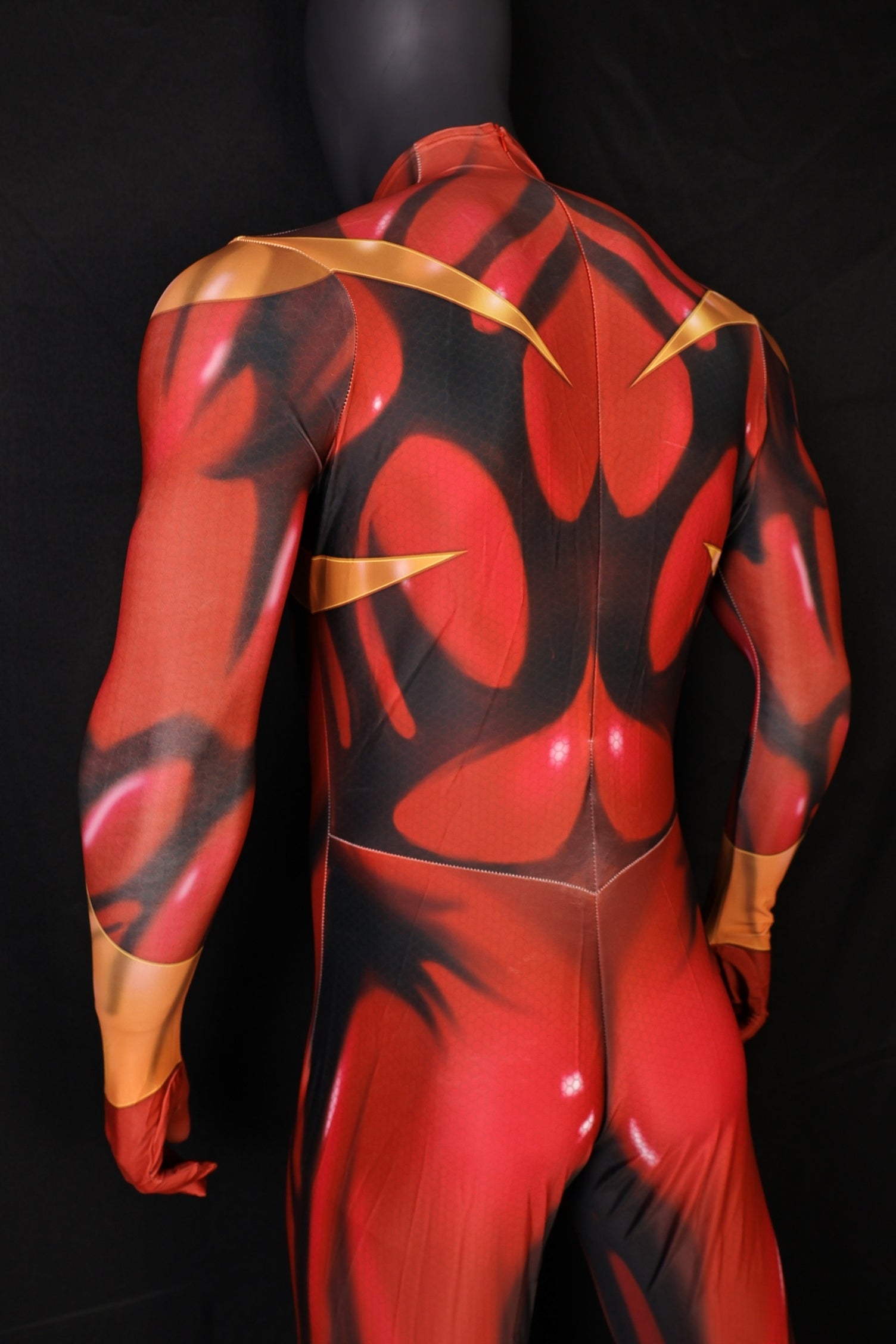 Iron Spider Dark Red Spandex Bodysuit Giant Gold Spider Men Cosplay Uniform