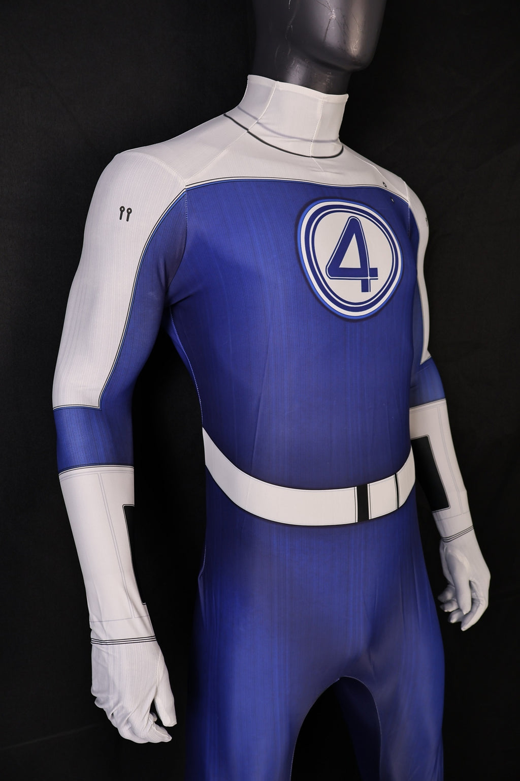 Iconic 4 Badge Royal Blue Men First FF Fire Spandex Bodysuit