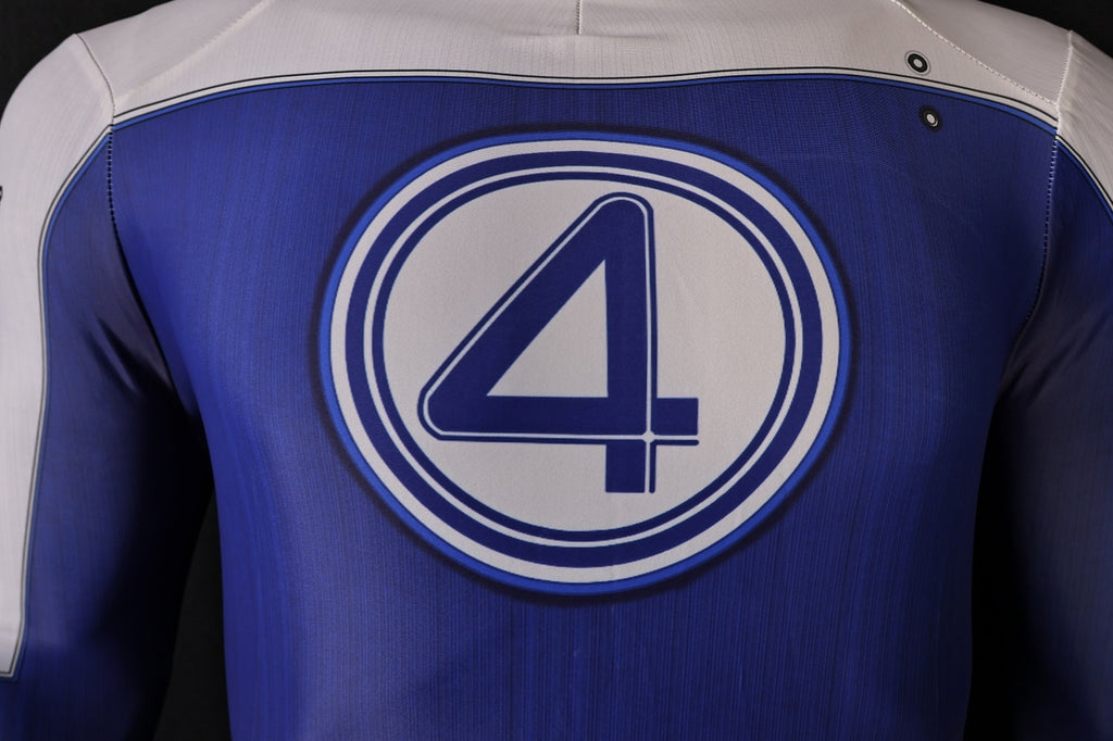 Iconic 4 Badge Royal Blue Men First FF Fire Spandex Bodysuit