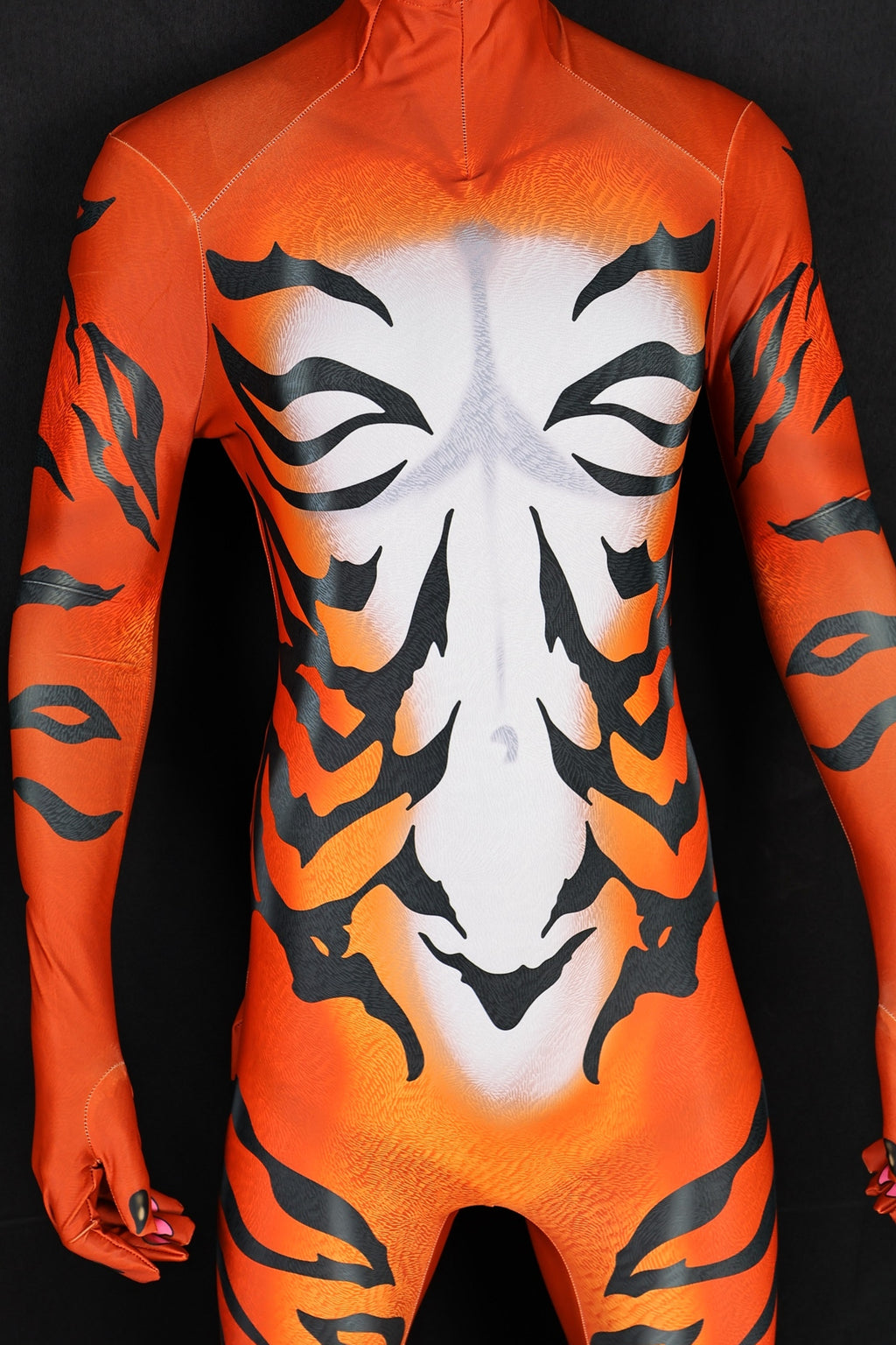 Artisan Red Tiger-Cat Female Zentai Suit, Handmade Custom Commission