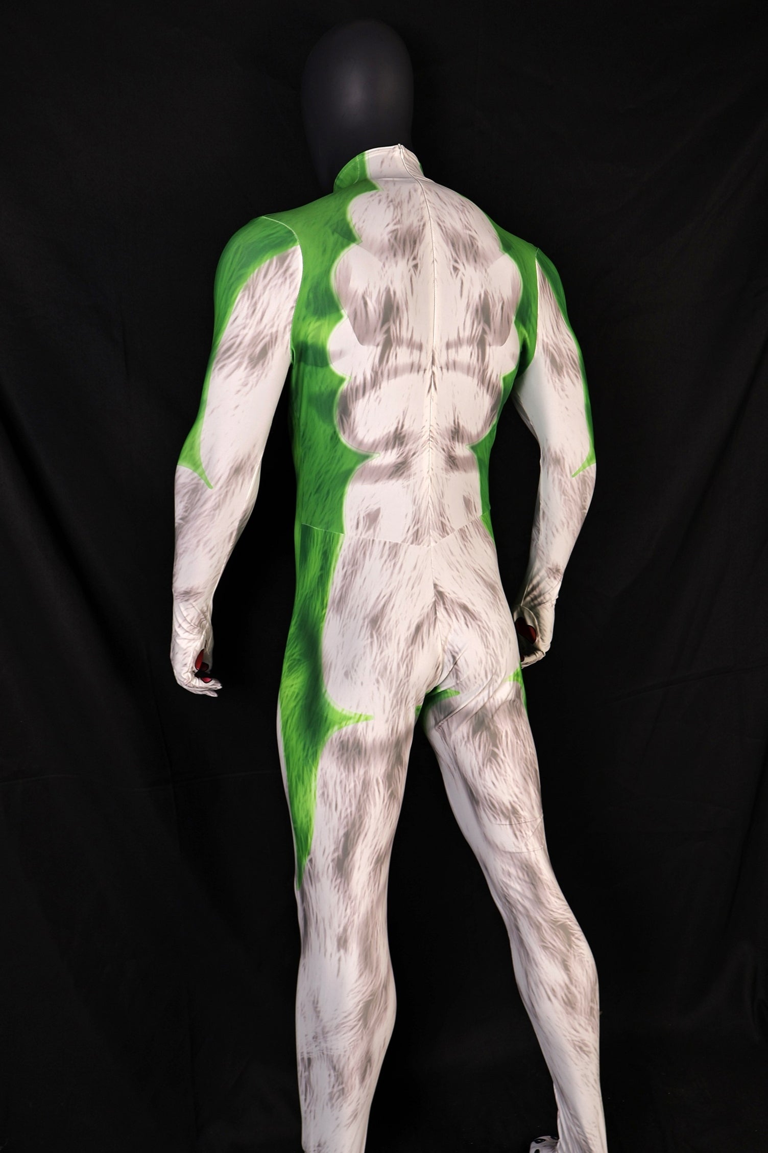 Opening bespoke workshop commissions for high quality male lupin green bodysuits