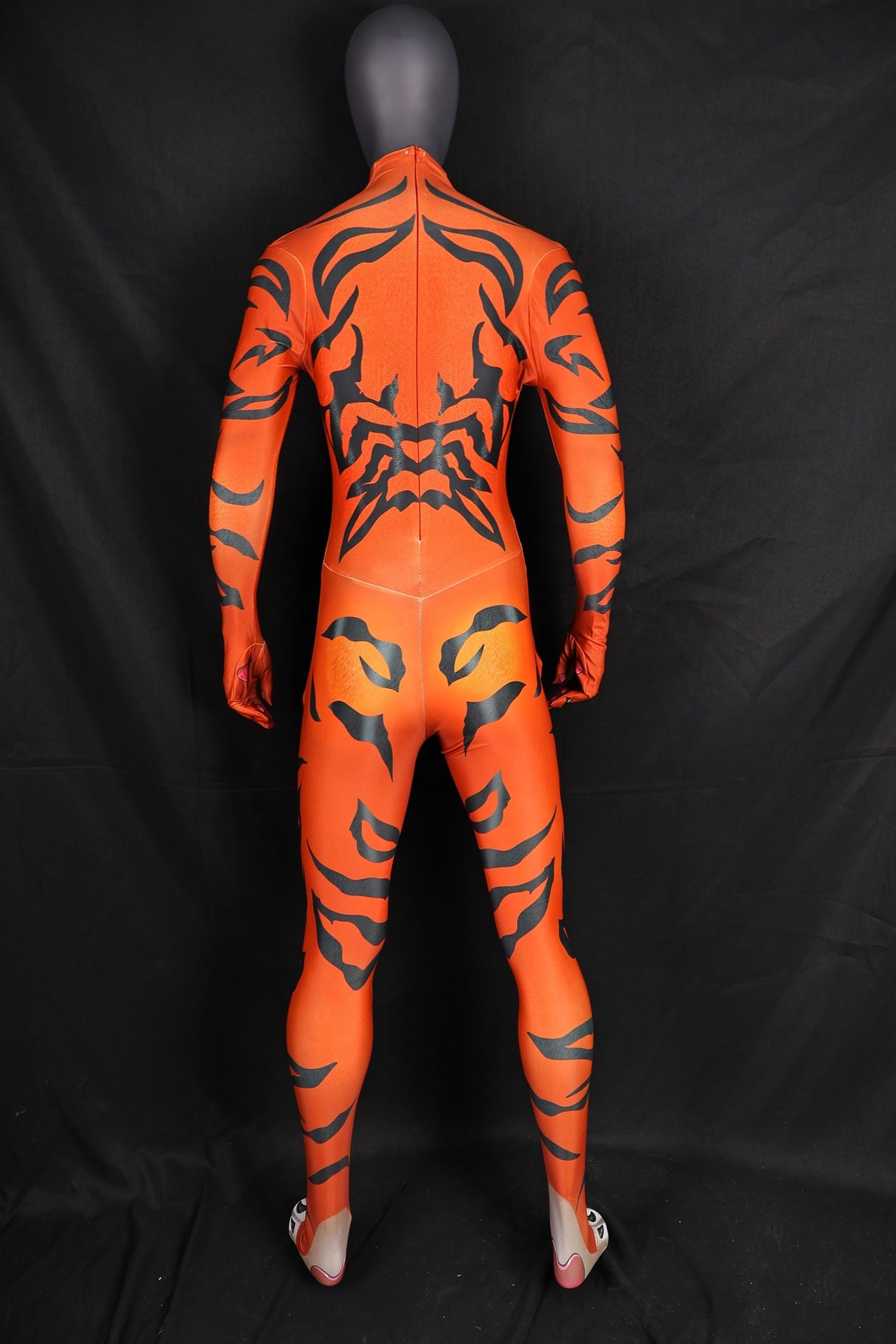 Artisan Red Tiger-Cat Female Zentai Suit, Handmade Custom Commission