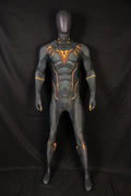 Men Holy Lord Dark Charcoal Orange Gold Armor Cosplay Jumpsuit
