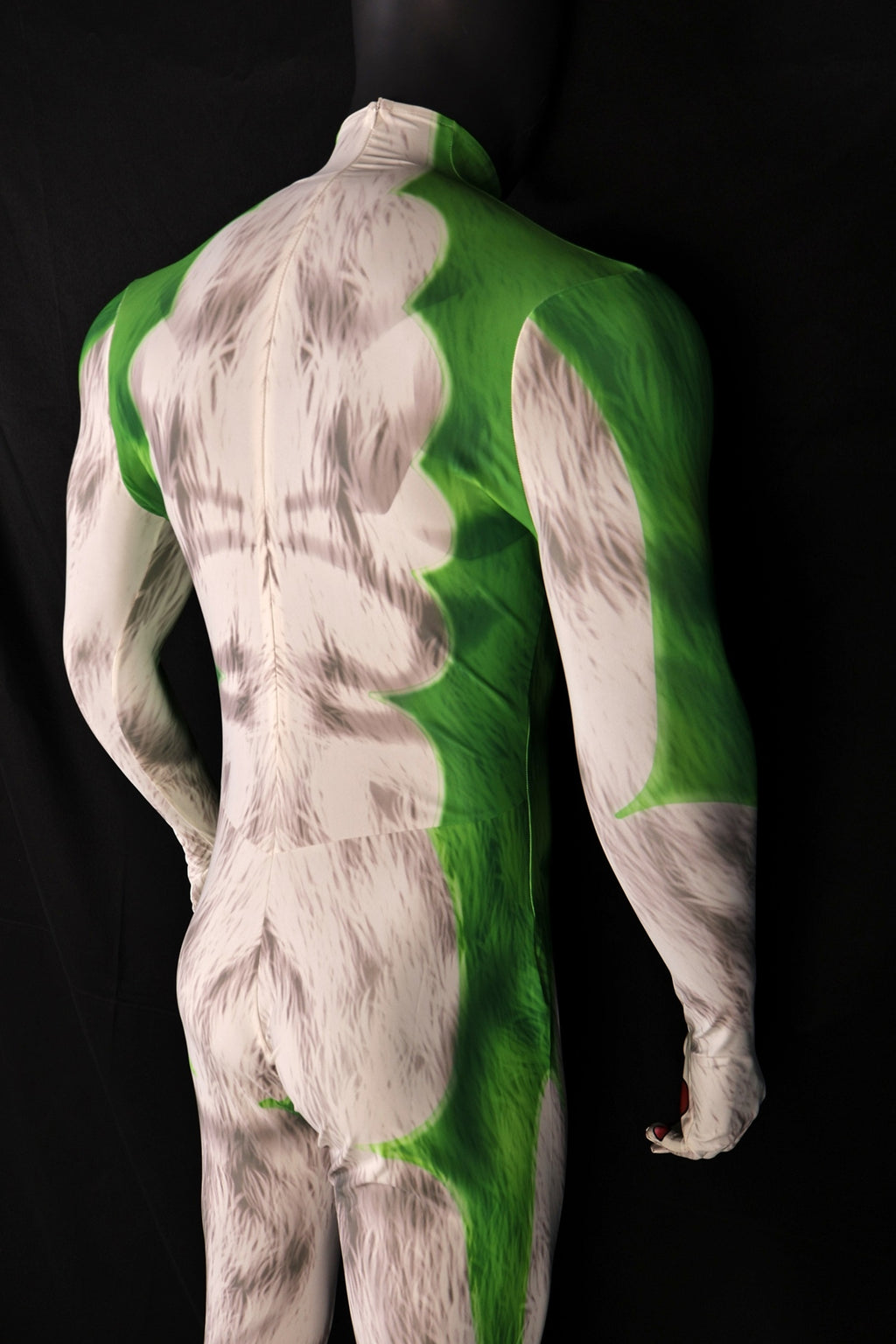 Opening bespoke workshop commissions for high quality male lupin green bodysuits