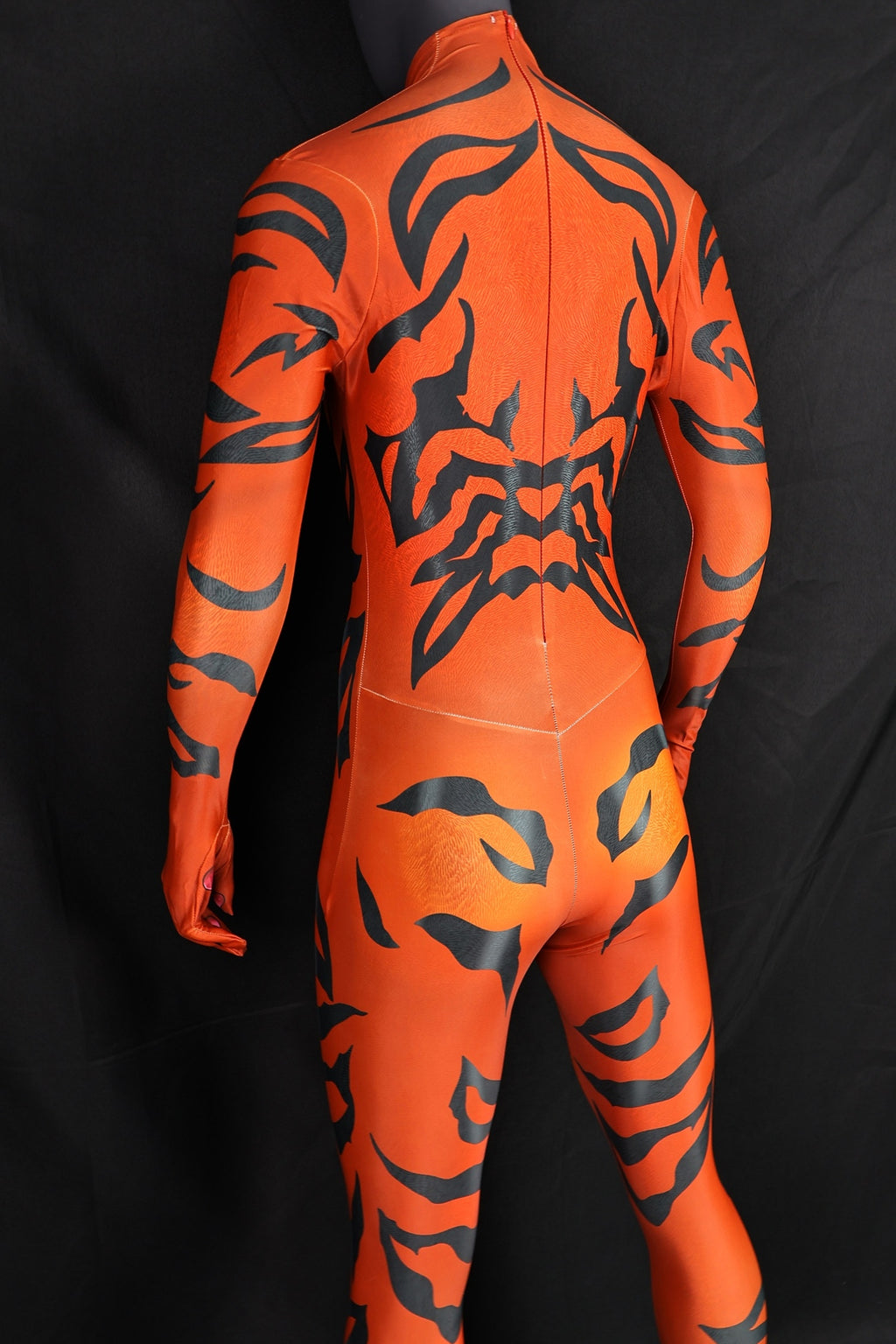 Artisan Red Tiger-Cat Female Zentai Suit, Handmade Custom Commission