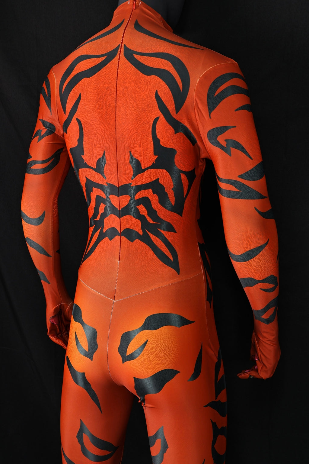 Artisan Red Tiger-Cat Female Zentai Suit, Handmade Custom Commission