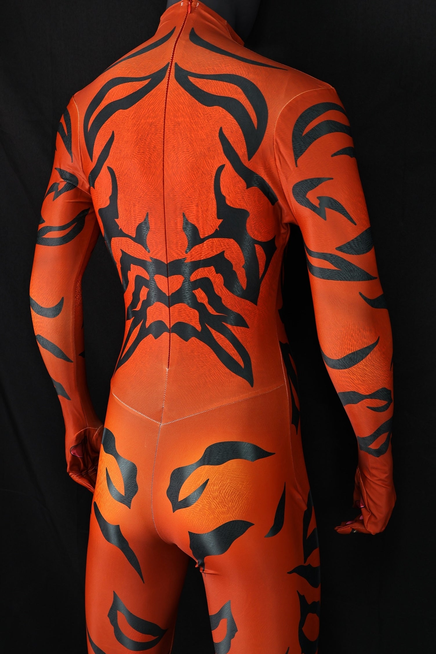 Artisan Red Tiger-Cat Female Zentai Suit, Handmade Custom Commission