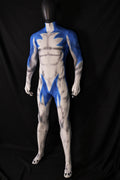 Replicating male lupin blue style bodysuits accurately from your provided images