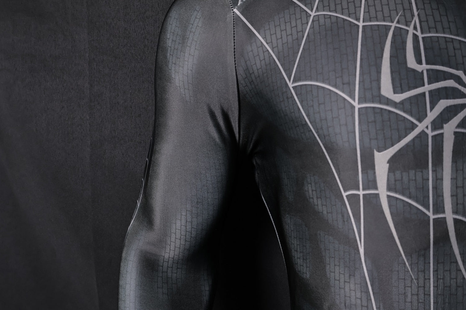Black Spider-Man 3 Raimi Spandex Jumpsuit Raised Webbing for Men Kids Cosplay