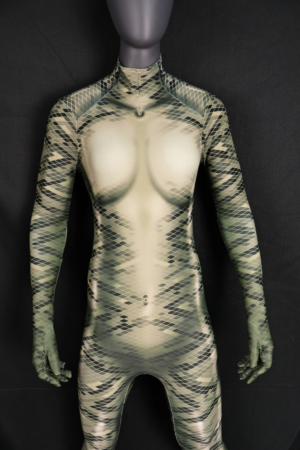 Handcrafted Snake Texture Zentai, Custom Female Cosplay Commission Suit